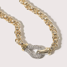 Load image into Gallery viewer, CZ Pave Byzantine Chain Necklace: 1434 / ONE SIZE