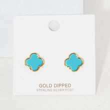 Load image into Gallery viewer, Gold Dipped Quatrefoil Stud Earrings
: Gold