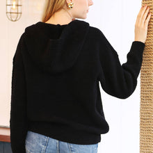Load image into Gallery viewer, Solid Color Plain Zippered Warm Hoodie: Black / One Size