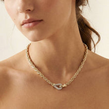 Load image into Gallery viewer, CZ Pave Byzantine Chain Necklace: 1434 / ONE SIZE