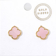Load image into Gallery viewer, Gold Dipped Quatrefoil Stud Earrings
: Gold