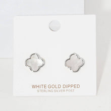 Load image into Gallery viewer, Gold Dipped Quatrefoil Stud Earrings
: Black
