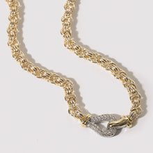 Load image into Gallery viewer, CZ Pave Byzantine Chain Necklace: 1434 / ONE SIZE
