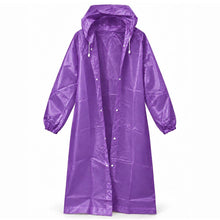Load image into Gallery viewer, Snap Front Drawstring Hooded Long Rain Coat Poncho: Pink