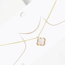 Load image into Gallery viewer, Gold Dipped Quatrefoil Pendant Necklace: Gold,Mother of Pearl