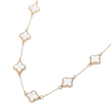 Load image into Gallery viewer, Quatrefoil Stone Station Necklace: Black Rhodium