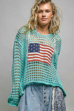 Load image into Gallery viewer, Long sleeve American Flag Hoodie Thin Sweater Top by POL: Beige / S-M-L