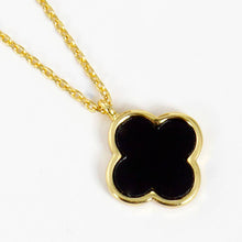 Load image into Gallery viewer, Gold Dipped Quatrefoil Pendant Necklace: Silver
