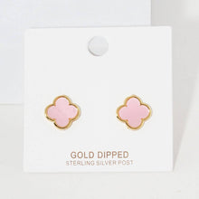 Load image into Gallery viewer, Gold Dipped Quatrefoil Stud Earrings
: Gold