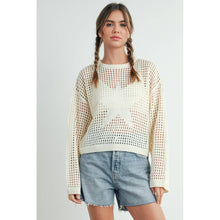Load image into Gallery viewer, Crew Neck Crochet Sweater - BMW7633: RED / M