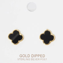 Load image into Gallery viewer, Gold Dipped Quatrefoil Stud Earrings
: Gold