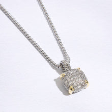 Load image into Gallery viewer, Square Shape Pave CZ Pendant Necklace: SV / ONE SIZE