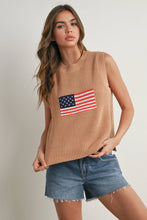 Load image into Gallery viewer, Flag Print Knitted Sleeveless Sweater - BMW7749: NAVY MULTI / L