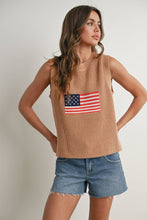 Load image into Gallery viewer, Flag Print Knitted Sleeveless Sweater - BMW7749: IVORY MULTI / L