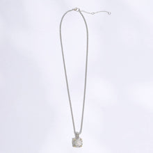 Load image into Gallery viewer, Square Shape Pave CZ Pendant Necklace: SV / ONE SIZE