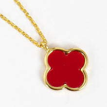 Load image into Gallery viewer, Gold Dipped Quatrefoil Pendant Necklace: Gold,Mother of Pearl
