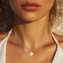 Load image into Gallery viewer, Gold Dipped Quatrefoil Pendant Necklace: Gold,Turquoise