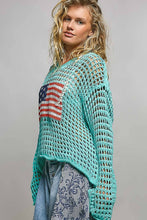 Load image into Gallery viewer, Long sleeve American Flag Hoodie Thin Sweater Top : Black S M L
