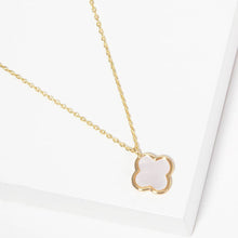 Load image into Gallery viewer, Gold Dipped Quatrefoil Pendant Necklace: Silver