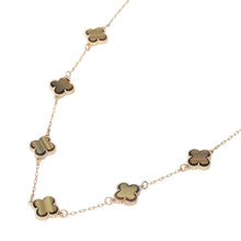 Load image into Gallery viewer, Quatrefoil Stone Station Necklace: Black Rhodium