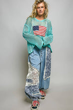 Load image into Gallery viewer, Long sleeve American Flag Hoodie Thin Sweater Top : Black S M L