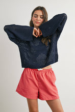 Load image into Gallery viewer, Crew Neck Crochet Sweater CREAM STAR S-M-L