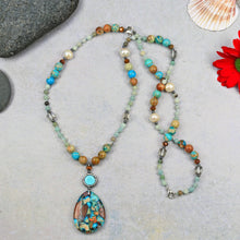 Load image into Gallery viewer, 24F52 - Earth & Sea Druzy Pendant Necklace