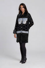 Load image into Gallery viewer, 2642 Mixed Media Lace Statement Coat with Faux Fur Trim: M