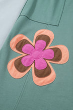 Load image into Gallery viewer, Flower Drawstring Contrasted Elastic Waist Wide Leg Pants: Green / L