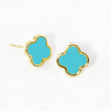 Load image into Gallery viewer, Gold Dipped Quatrefoil Stud Earrings
: Gold