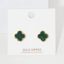 Load image into Gallery viewer, Gold Dipped Quatrefoil Stud Earrings
: Gold