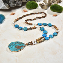 Load image into Gallery viewer, Cultured Pearl & Multi Gemstones Beaded Pendant Necklace