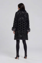Load image into Gallery viewer, 2642 Mixed Media Lace Statement Coat with Faux Fur Trim: S