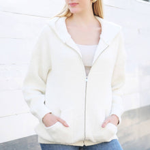 Load image into Gallery viewer, Solid Color Plain Zippered Warm Hoodie: Black / One Size
