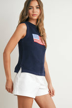 Load image into Gallery viewer, Flag Print Knitted Sleeveless Sweater - BMW7749: IVORY MULTI / L
