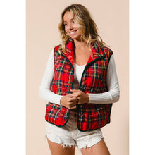 Load image into Gallery viewer, VINTAGE CHRISTMAS PLAID QUILTING VEST: RED MULTI / XL
