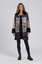 Load image into Gallery viewer, 2645 Mixed Media Faux Fur Trim Jacket: L

