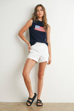 Load image into Gallery viewer, Flag Print Knitted Sleeveless Sweater - BMW7749: NAVY MULTI / S
