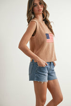 Load image into Gallery viewer, Flag Print Knitted Sleeveless Sweater - BMW7749: IVORY MULTI / M
