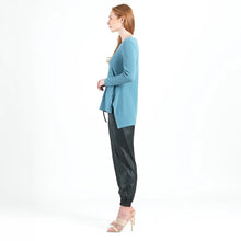 Load image into Gallery viewer, T102WJ - French Terry-Like Knit, Parachute Hem Sweater Tunic: Powder blue / XS

