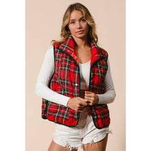 Load image into Gallery viewer, VINTAGE CHRISTMAS PLAID QUILTING VEST: RED MULTI / XL
