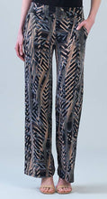 Load image into Gallery viewer, PT21P19 - Trackstripe Print Soft Knit Pull-On Pant: Black Beige / M
