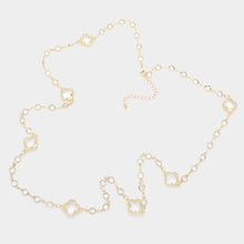 Load image into Gallery viewer, Quatrefoil Station Long Necklace: Gold
