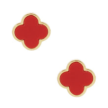 Load image into Gallery viewer, Gold Dipped Quatrefoil Stud Earrings
: Gold
