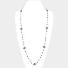 Load image into Gallery viewer, Quatrefoil Station Long Necklace: Gold
