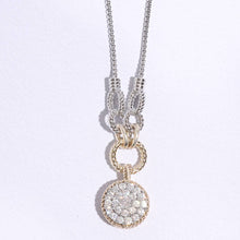 Load image into Gallery viewer, Round Pave Pendant RH Chain Necklace: 9300 / ONE SIZE
