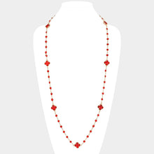 Load image into Gallery viewer, Quatrefoil Station Long Necklace: Gold
