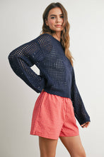 Load image into Gallery viewer, Crew Neck Crochet Sweater CREAM STAR S-M-L

