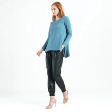Load image into Gallery viewer, T102WJ - French Terry-Like Knit, Parachute Hem Sweater Tunic: Powder blue / XS
