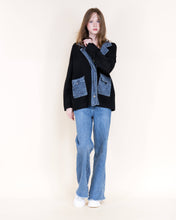 Load image into Gallery viewer, Soho Denim Trim Boyfriend Cardigan: BEIGE / S/M, L/XL
